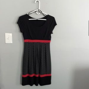 Black and red polkadotted dress